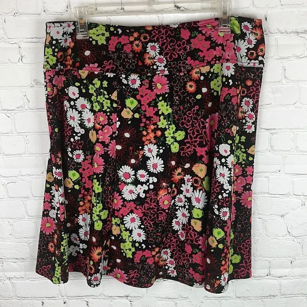 Sag Harbor Lined floral Skirt Size Petite Large
